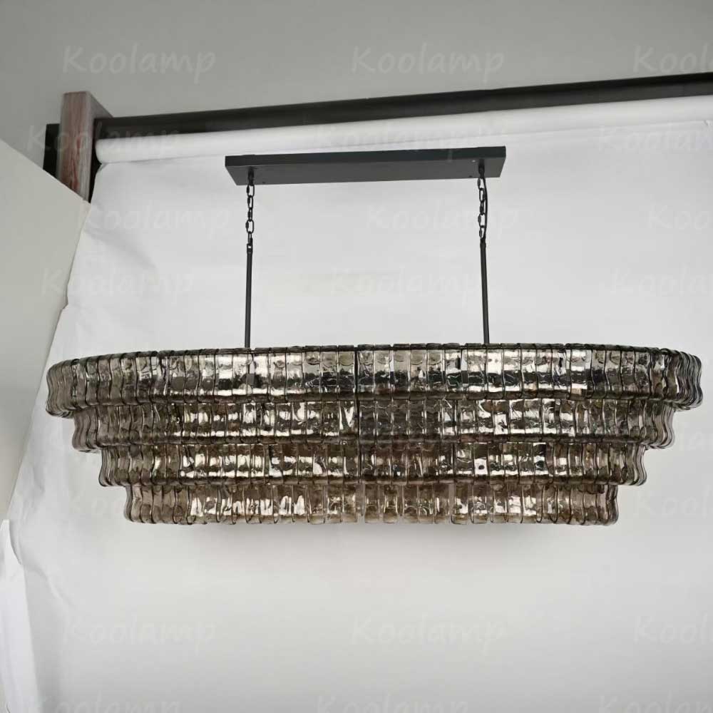 KL Ghiaccios Glass Oval Chandelier 54" 65"