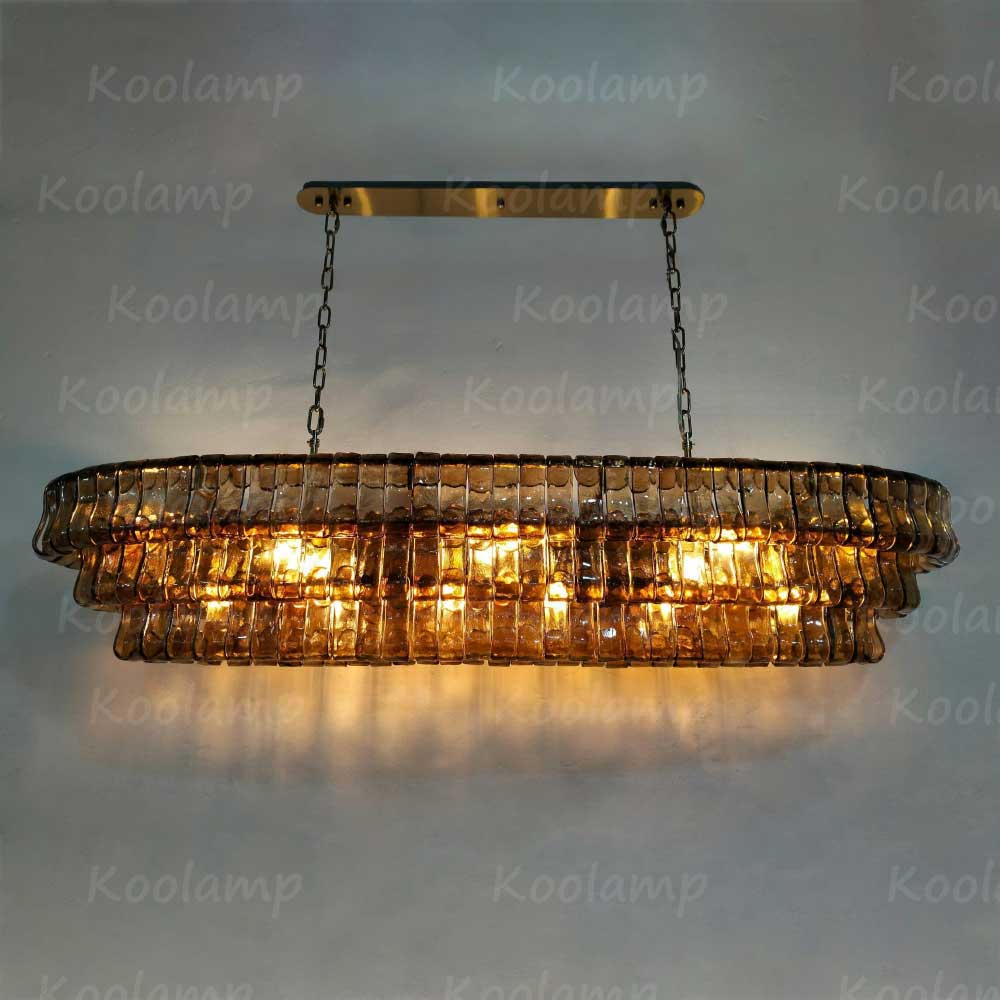 KL Ghiaccios Glass Oval Chandelier 54" 65"