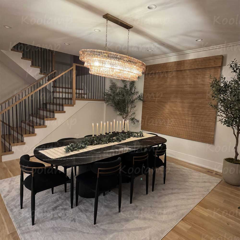 KL Ghiaccios Glass Oval Chandelier 54" 65"
