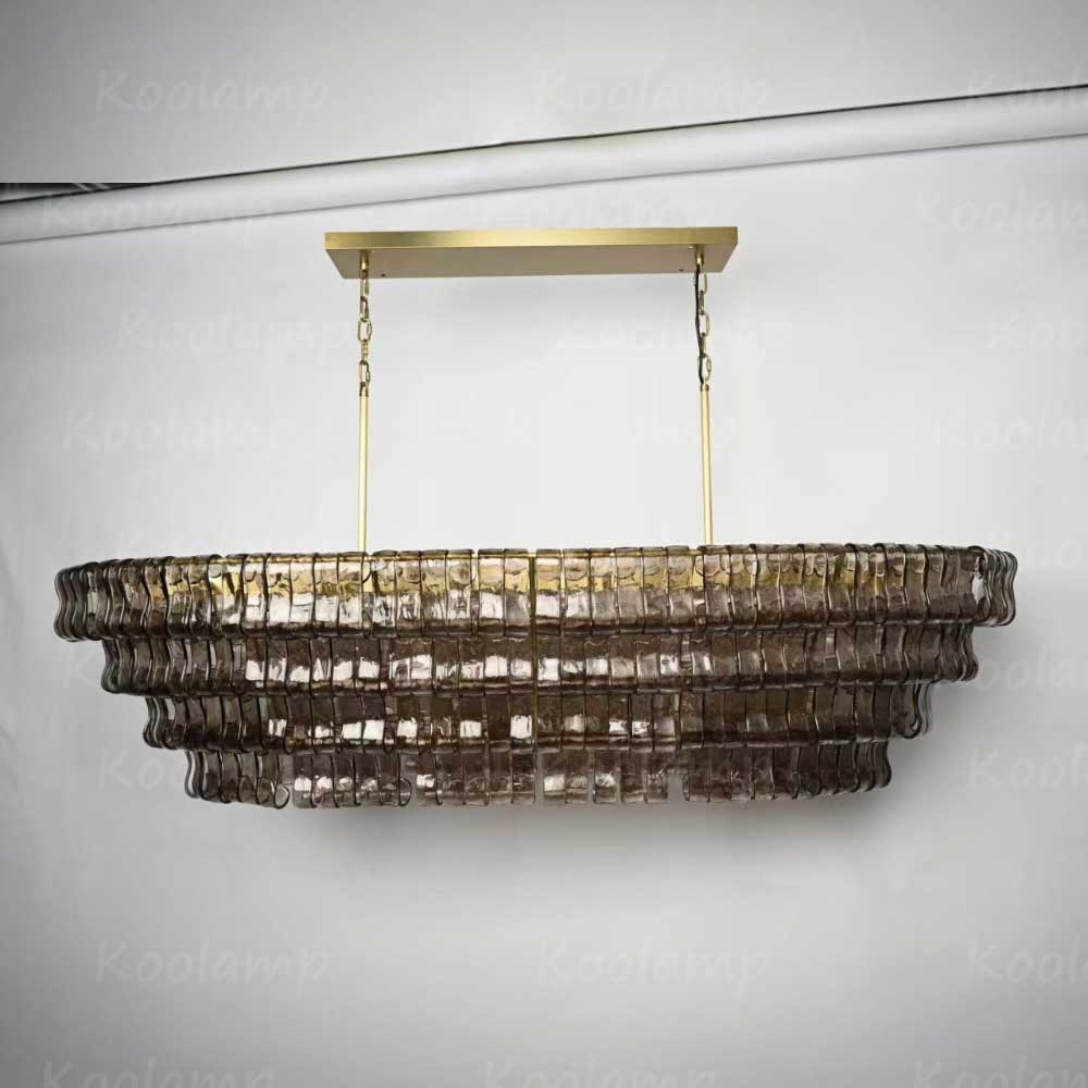 KL Ghiaccios Glass Oval Chandelier 54" 65"