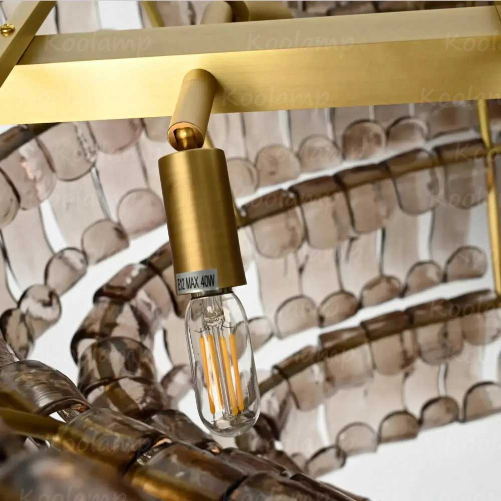KL Ghiaccios Glass Oval Chandelier 54" 65"