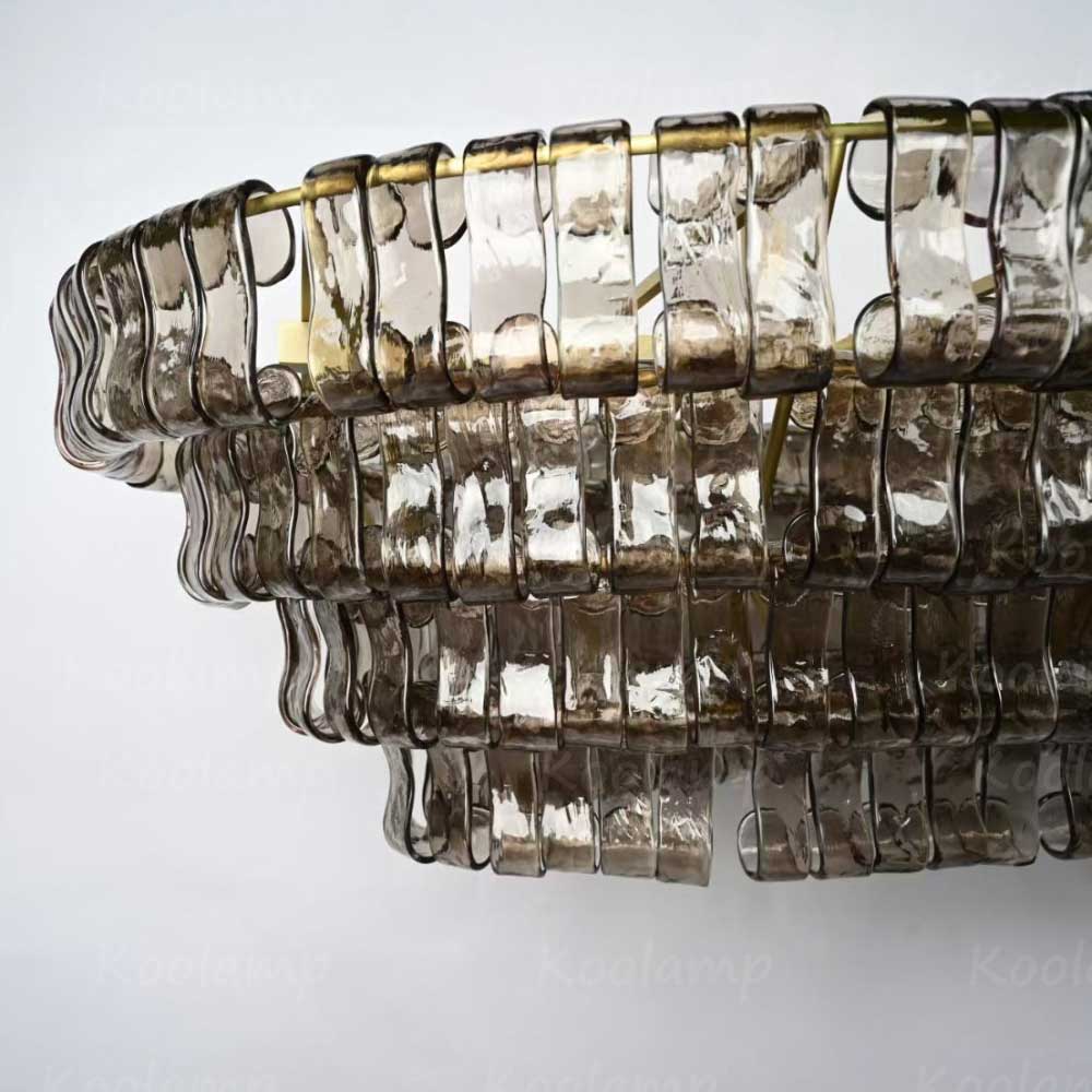 KL Ghiaccios Glass Oval Chandelier 54" 65"
