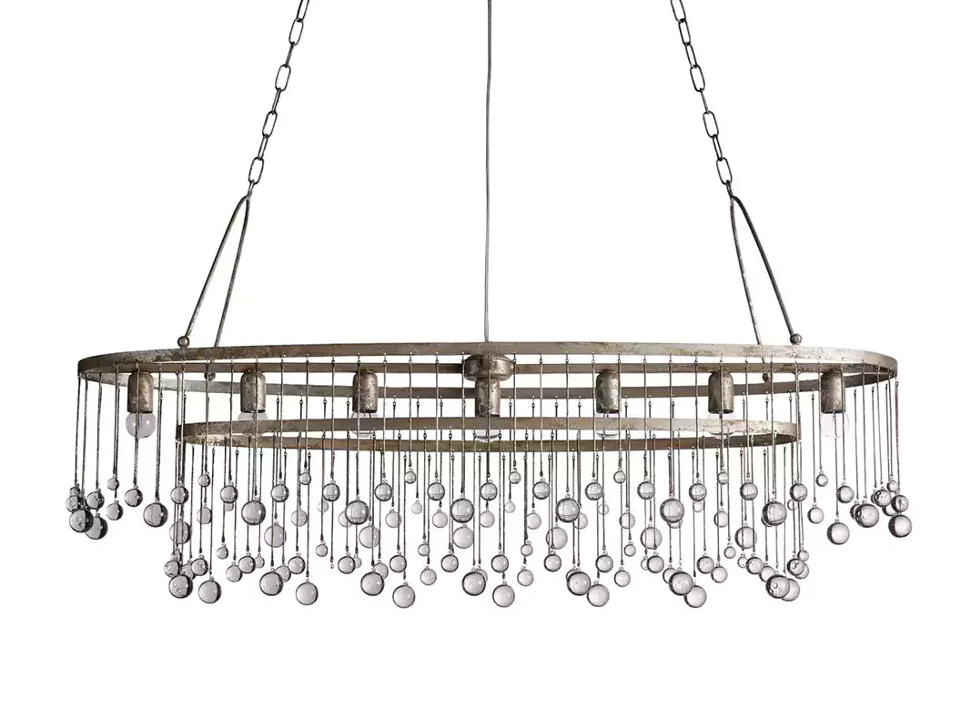 KL Aubray Crystal Ball Oval Chandelier