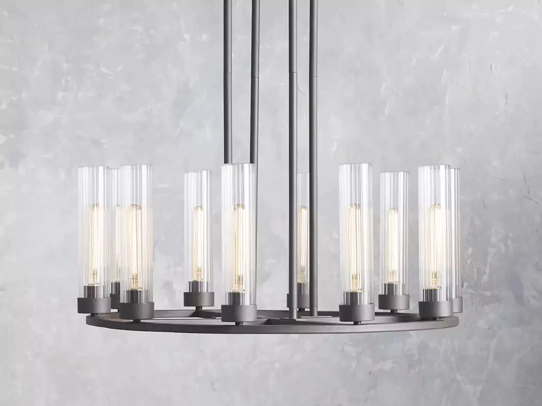 KL Andreaso Round Glass Chandelier 30" 40"