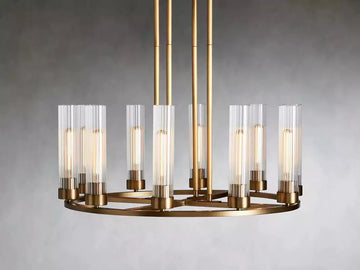 KL Andreaso Round Glass Chandelier 30" 40"
