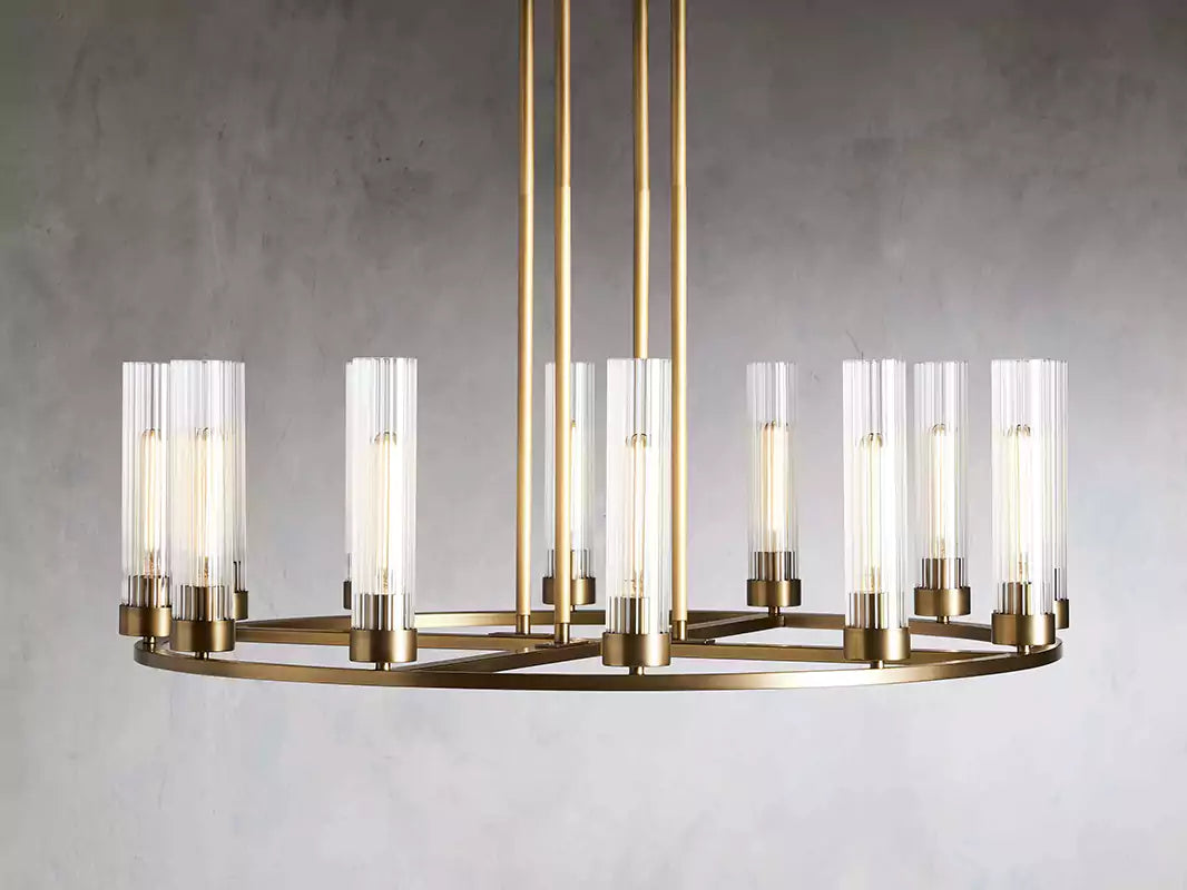 KL Andreaso Round Glass Chandelier 30" 40"