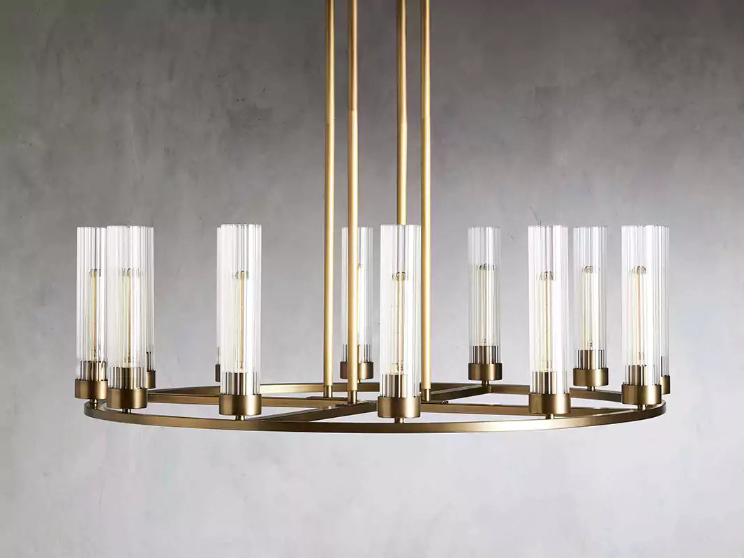 KL Andreaso Round Glass Chandelier 30" 40"