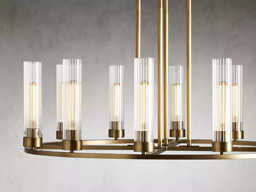 KL Andreaso Round Glass Chandelier 30" 40"