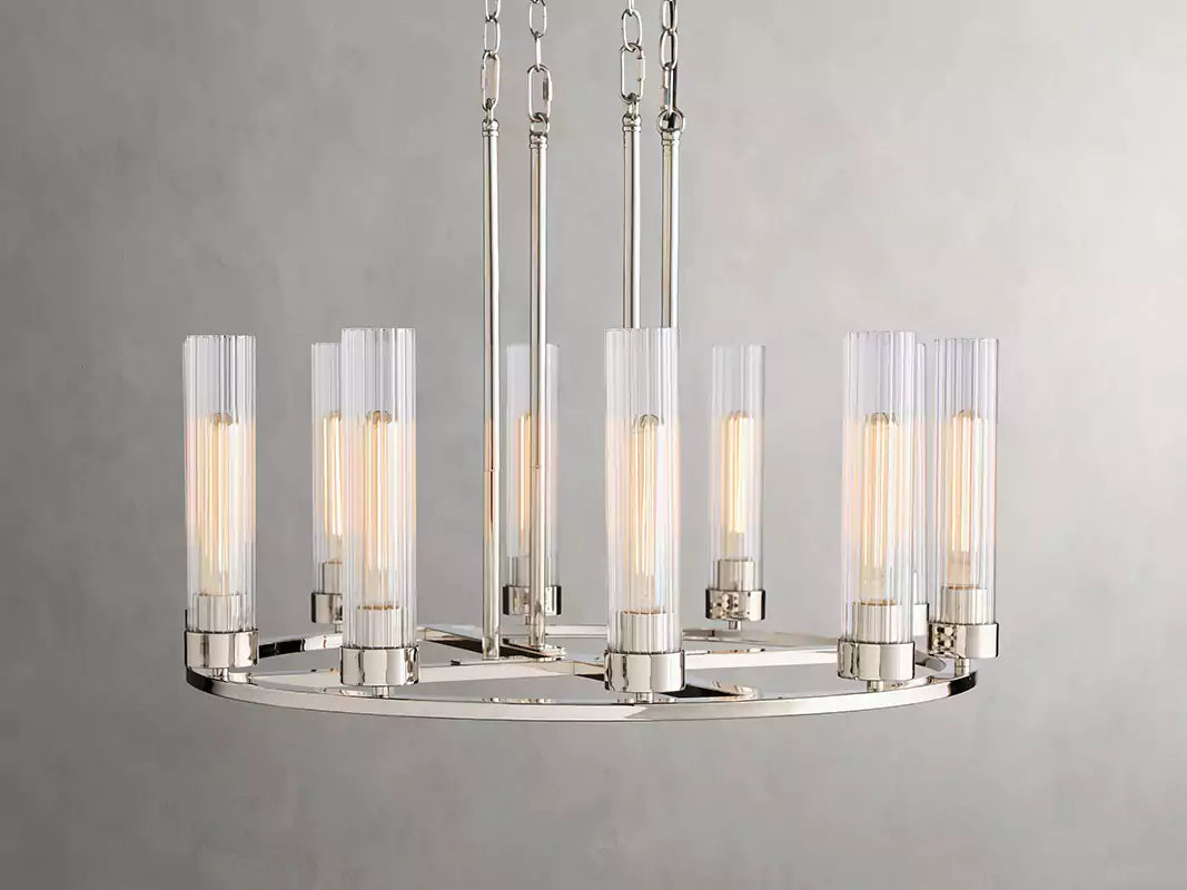 KL Andreaso Round Glass Chandelier 30" 40"