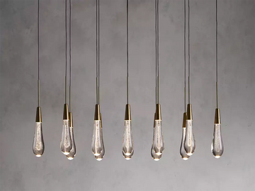 KL Solitaire Raindrop Linear Chandelier