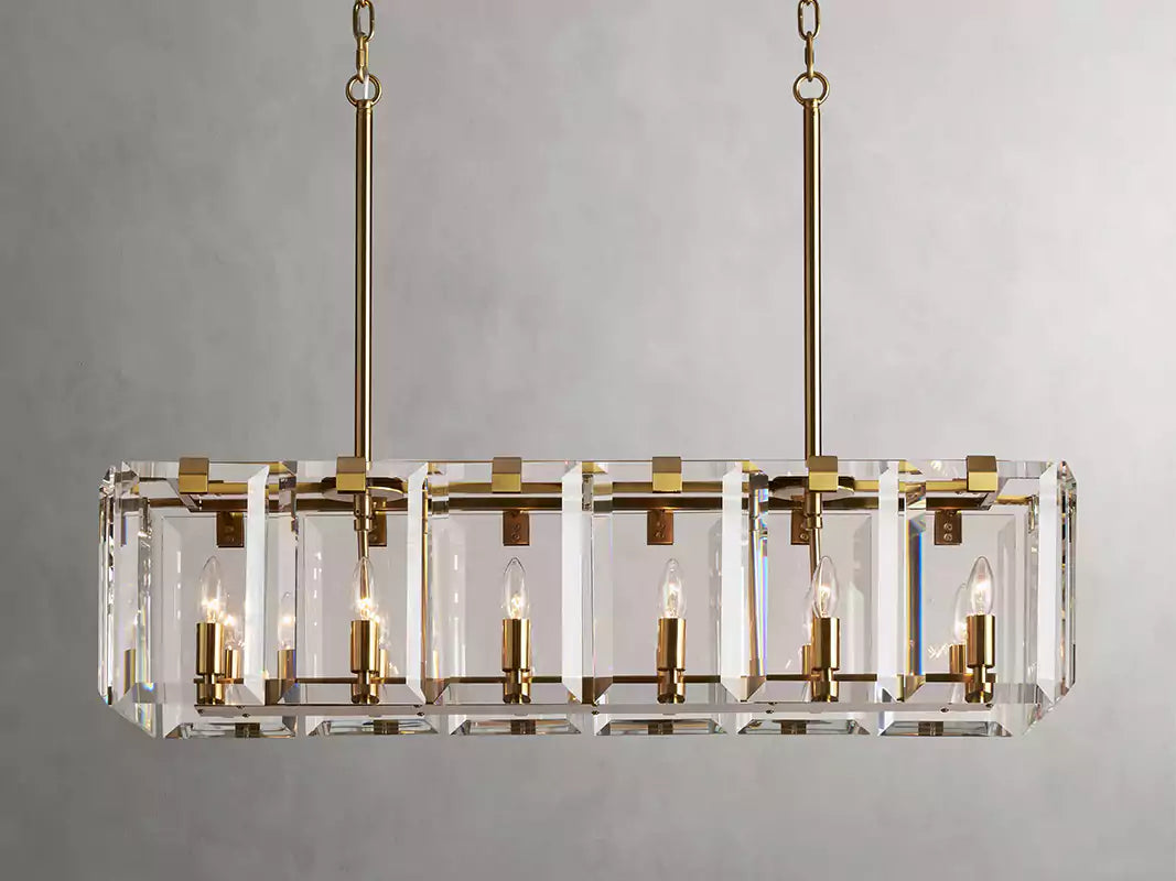 KL Amayar Crystal Rectangular Chandelier 40" 53"