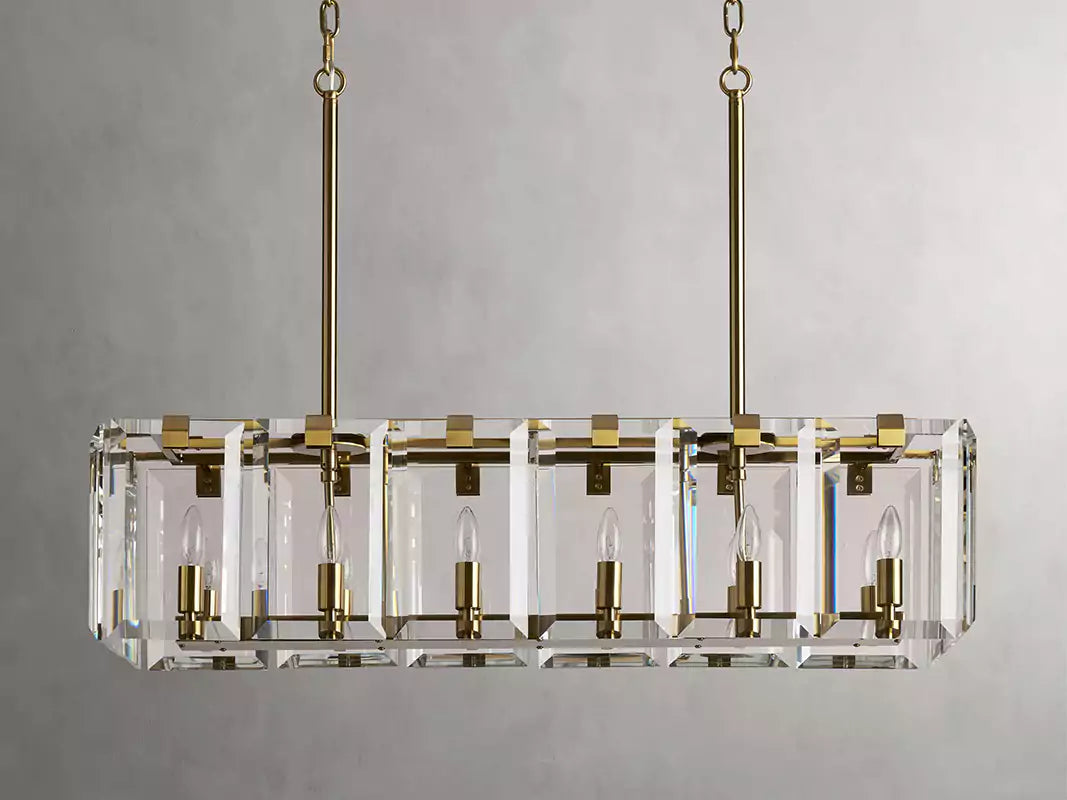 KL Amayar Crystal Rectangular Chandelier 40" 53"