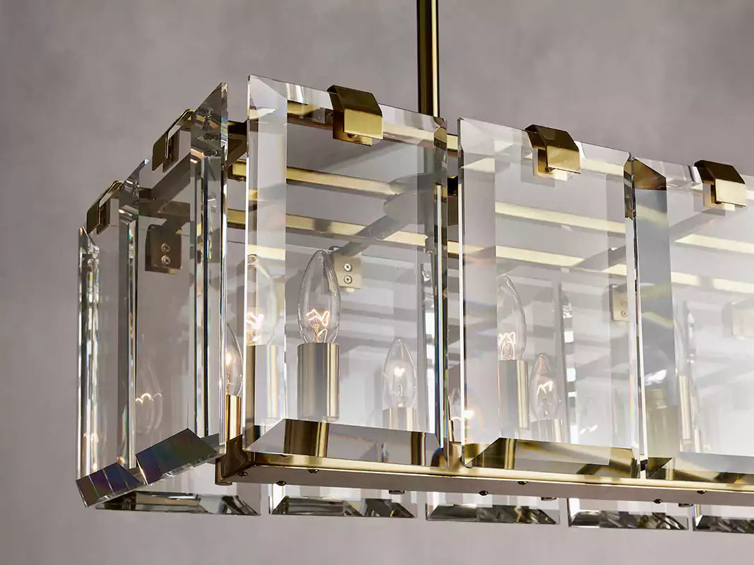KL Amayar Crystal Rectangular Chandelier 40" 53"