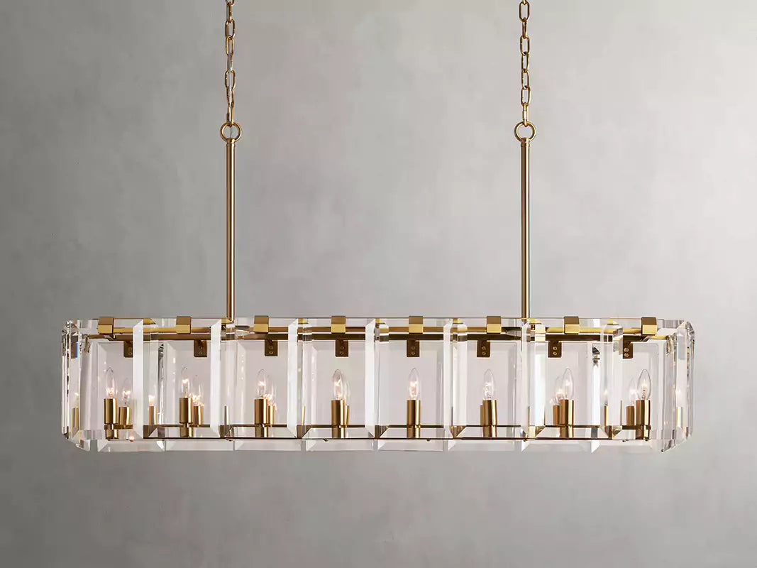 KL Amayar Crystal Rectangular Chandelier 40" 53"