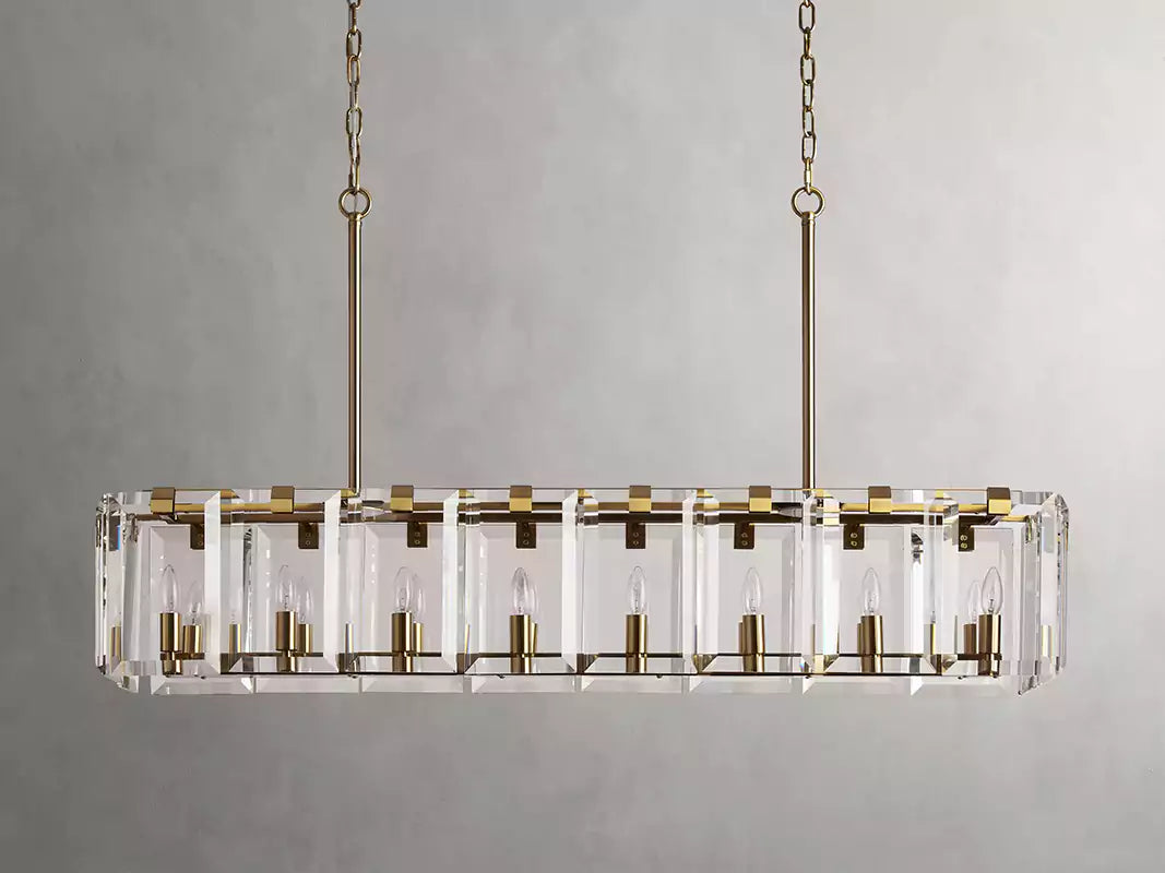 KL Amayar Crystal Rectangular Chandelier 40" 53"