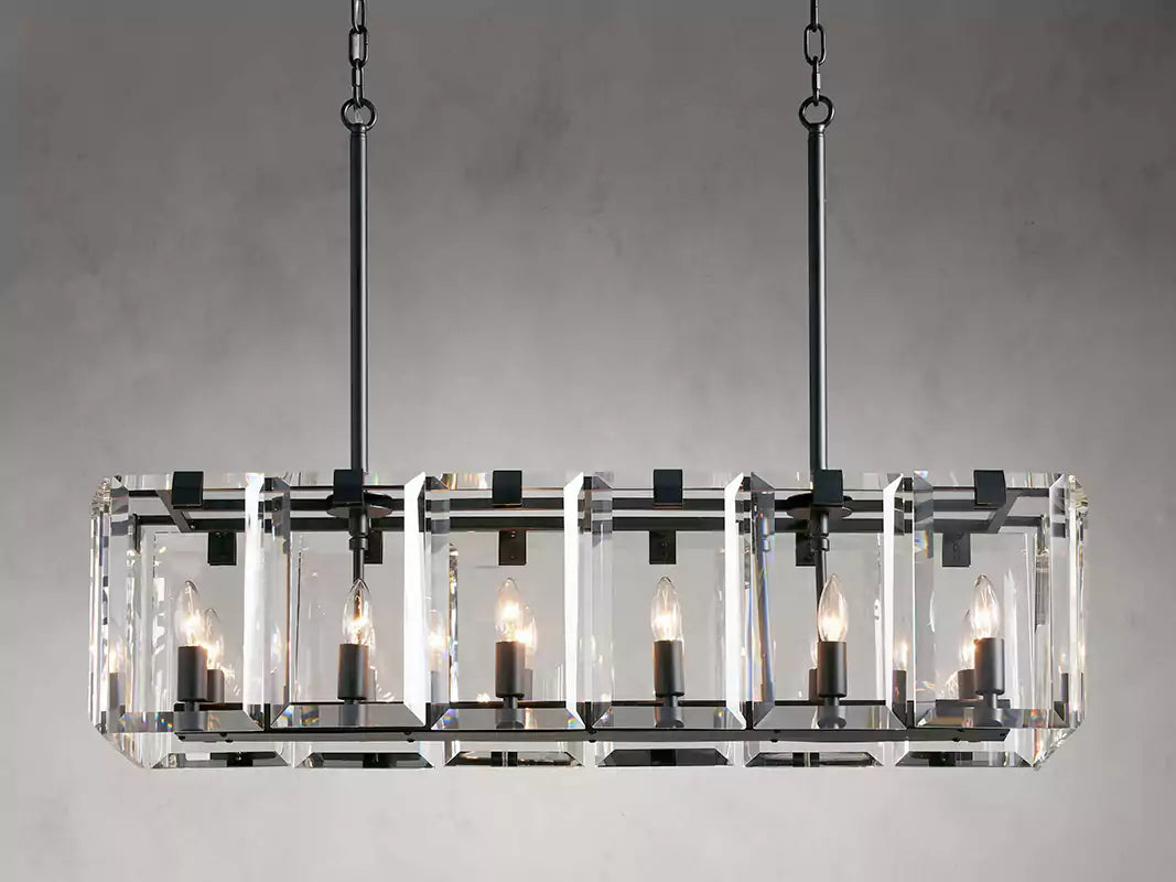 KL Amayar Crystal Rectangular Chandelier 40" 53"