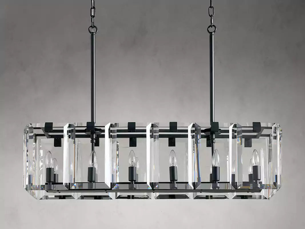 KL Amayar Crystal Rectangular Chandelier 40" 53"
