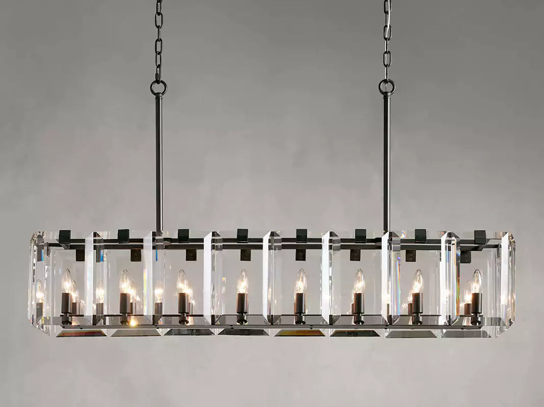 KL Amayar Crystal Rectangular Chandelier 40" 53"