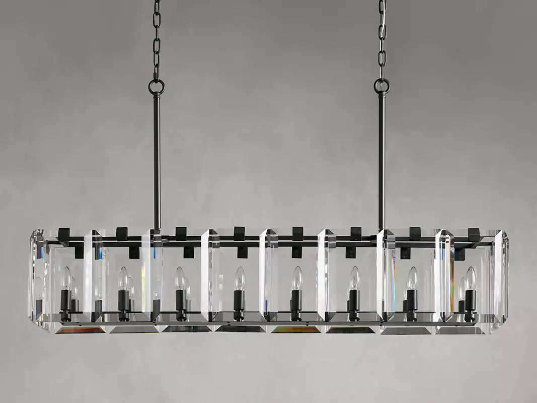 KL Amayar Crystal Rectangular Chandelier 40" 53"