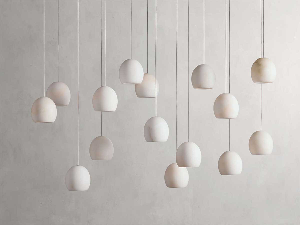 KL Arican Alabaster Rectangular Chandelier