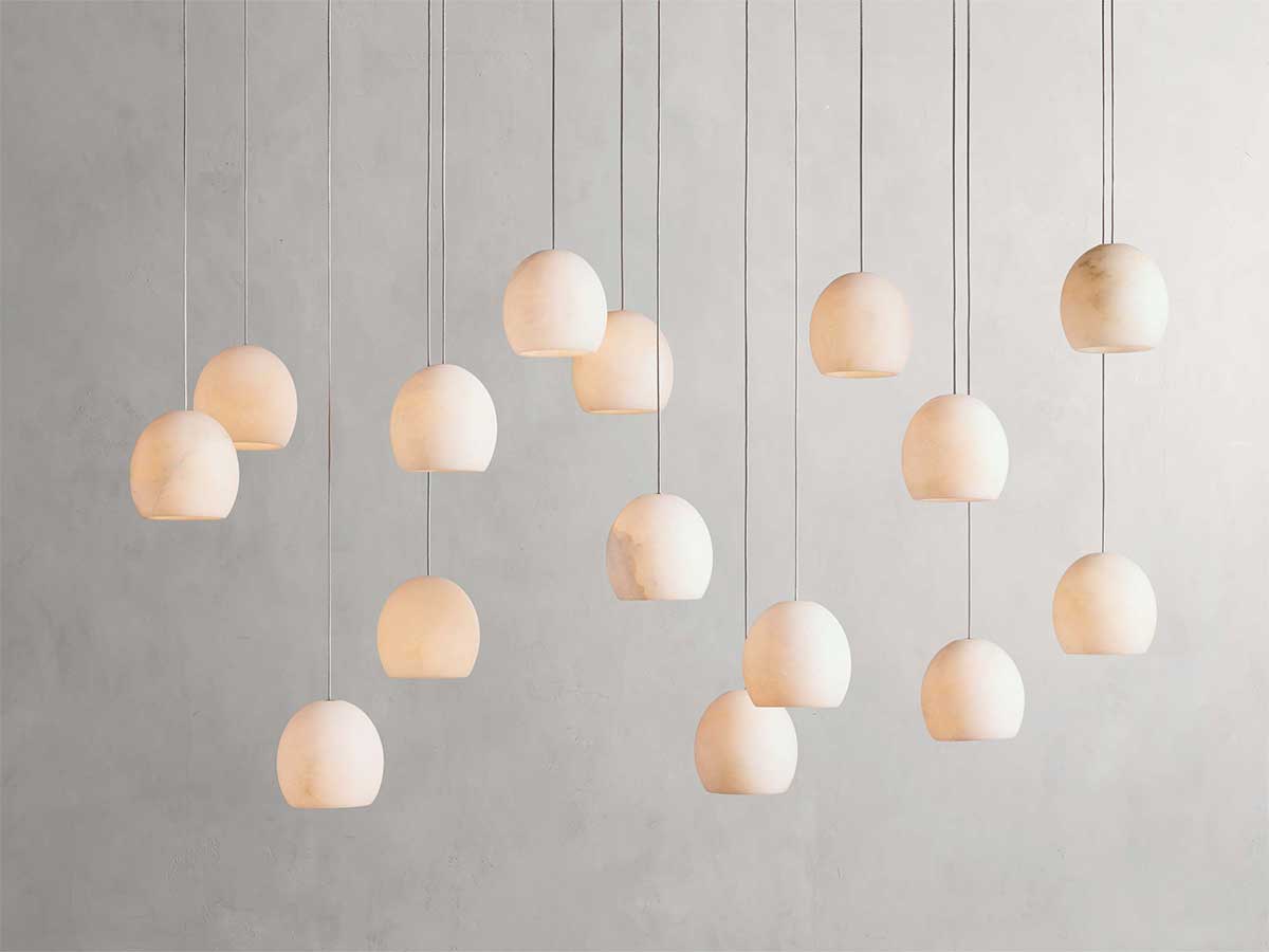 KL Arican Alabaster Rectangular Chandelier