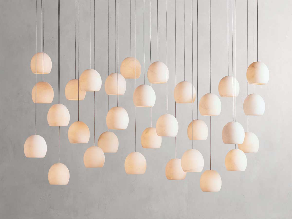 KL Arican Alabaster Rectangular Chandelier