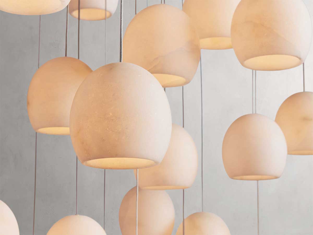 KL Arican Alabaster Round Chandelier
