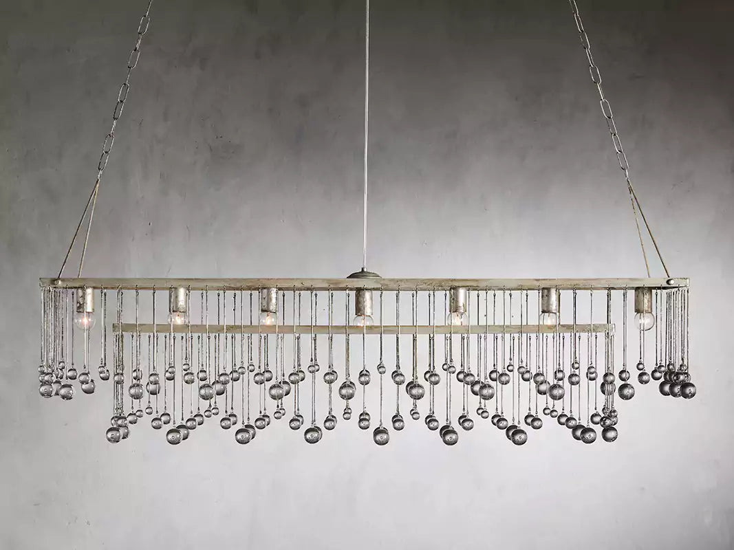 KL Aubray Crystal Ball Rectangular Chandelier 47" 60"