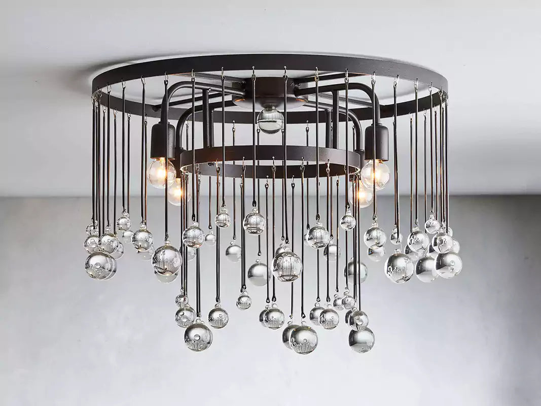 KL Aubray Crystal Ball Flush Mount Light