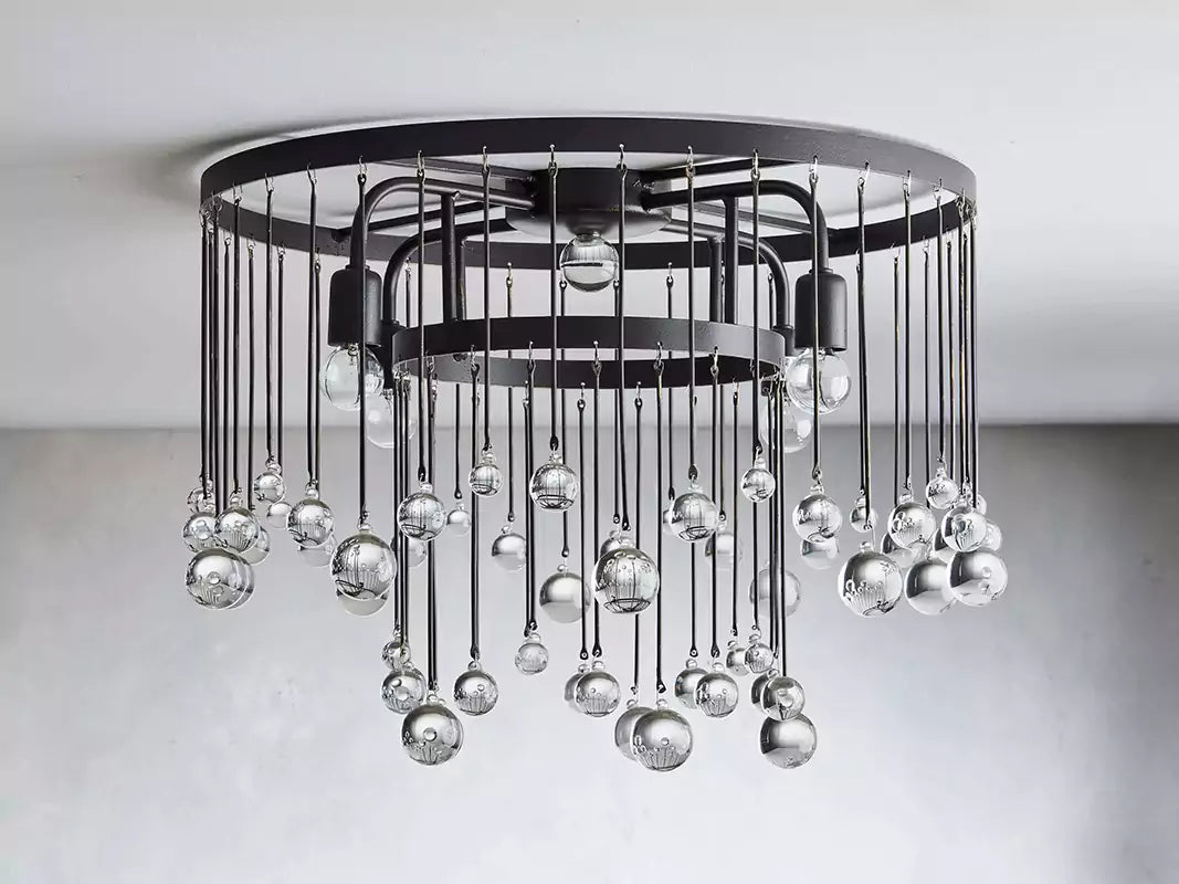 KL Aubray Crystal Ball Flush Mount Light