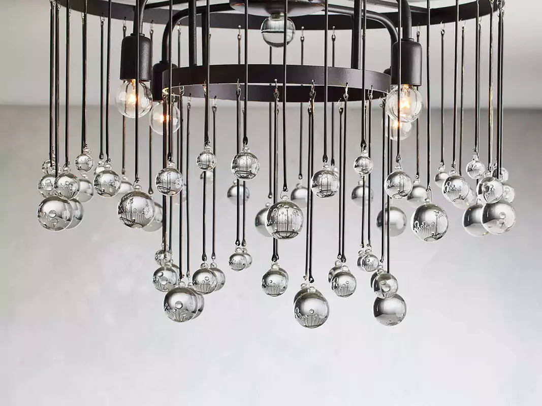 KL Aubray Crystal Ball Flush Mount Light