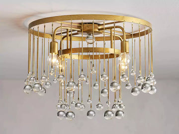 KL Aubray Crystal Ball Flush Mount Light
