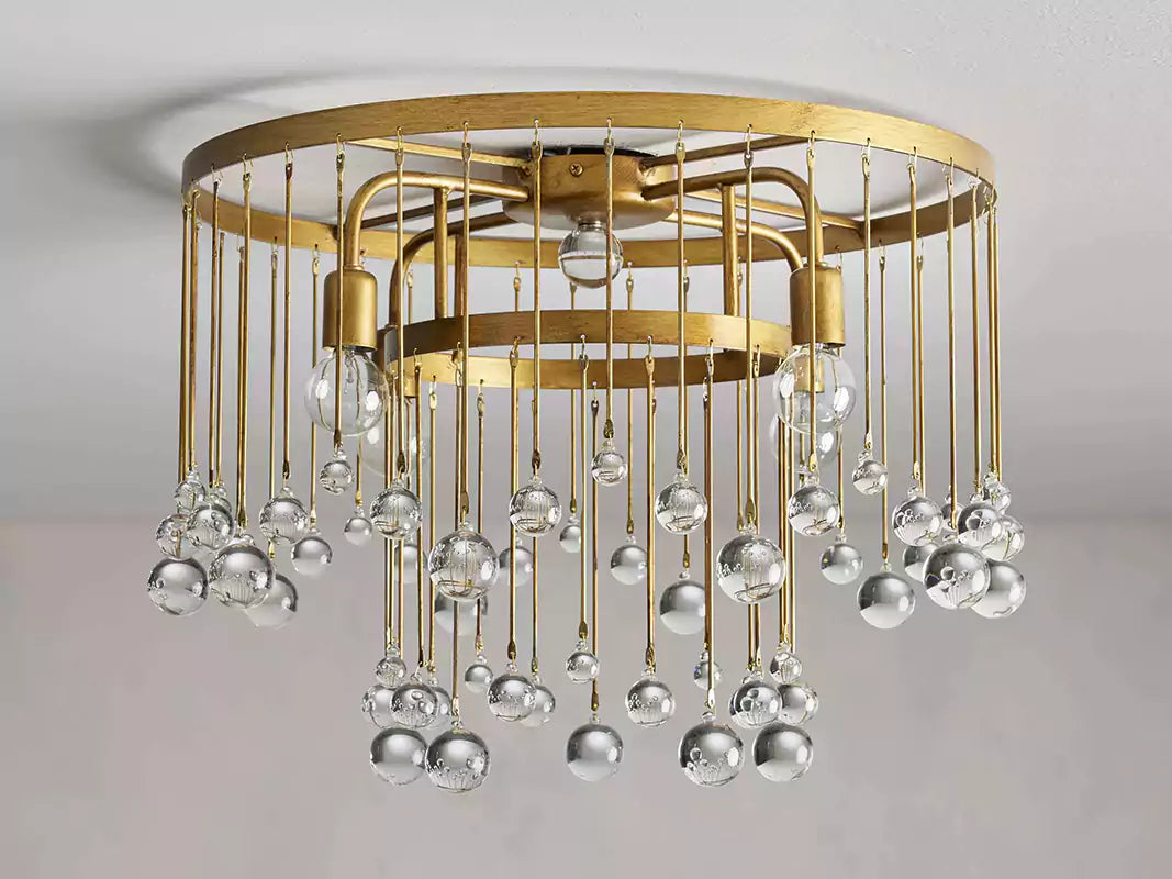 KL Aubray Crystal Ball Flush Mount Light