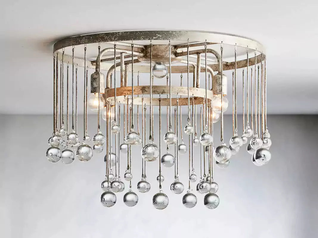 KL Aubray Crystal Ball Flush Mount Light