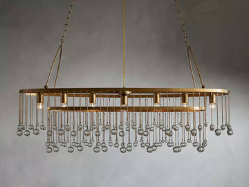 KL Aubray Crystal Ball Oval Chandelier