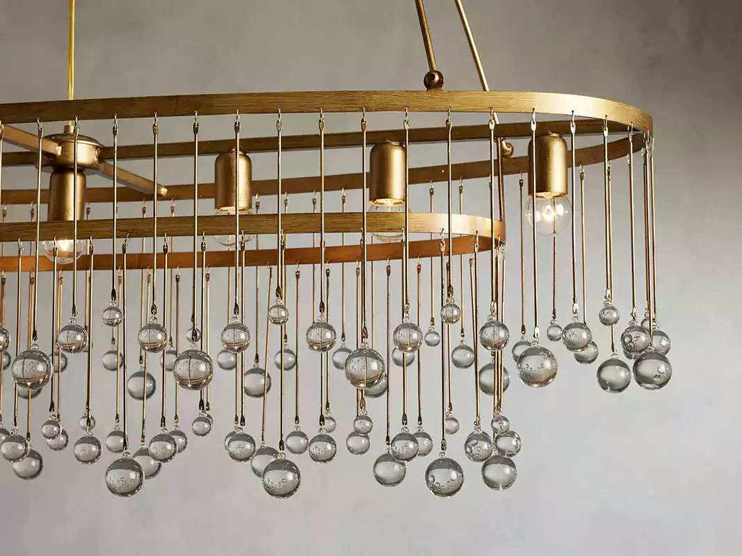 KL Aubray Crystal Ball Oval Chandelier