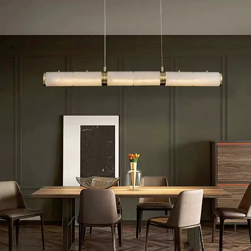 Alabaster Cylindrical Chandelier