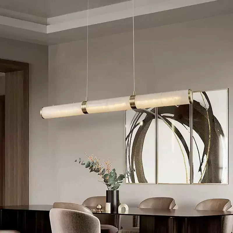 Alabaster Cylindrical Chandelier