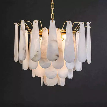 Alabaster Feathery Chandelier
