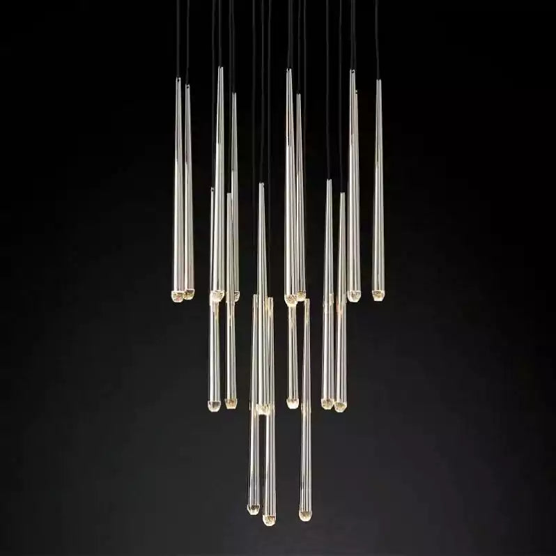 Aquitain Faceted Cluster Round Chandelier 30"