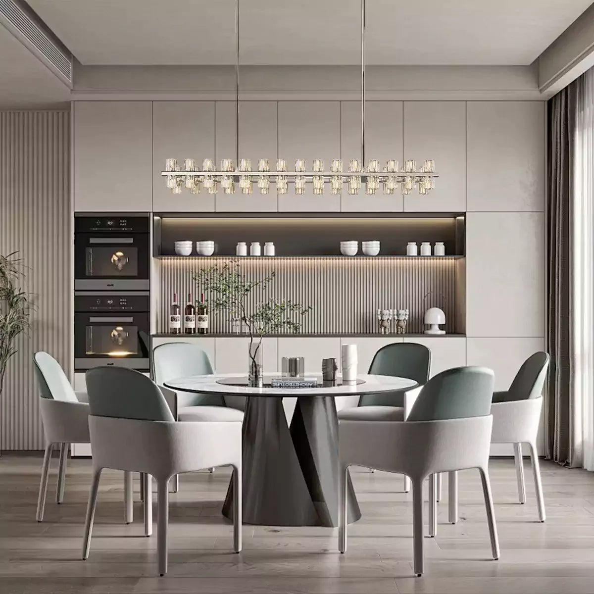 KL Arcachen LED Rectangular Chandelier 54"