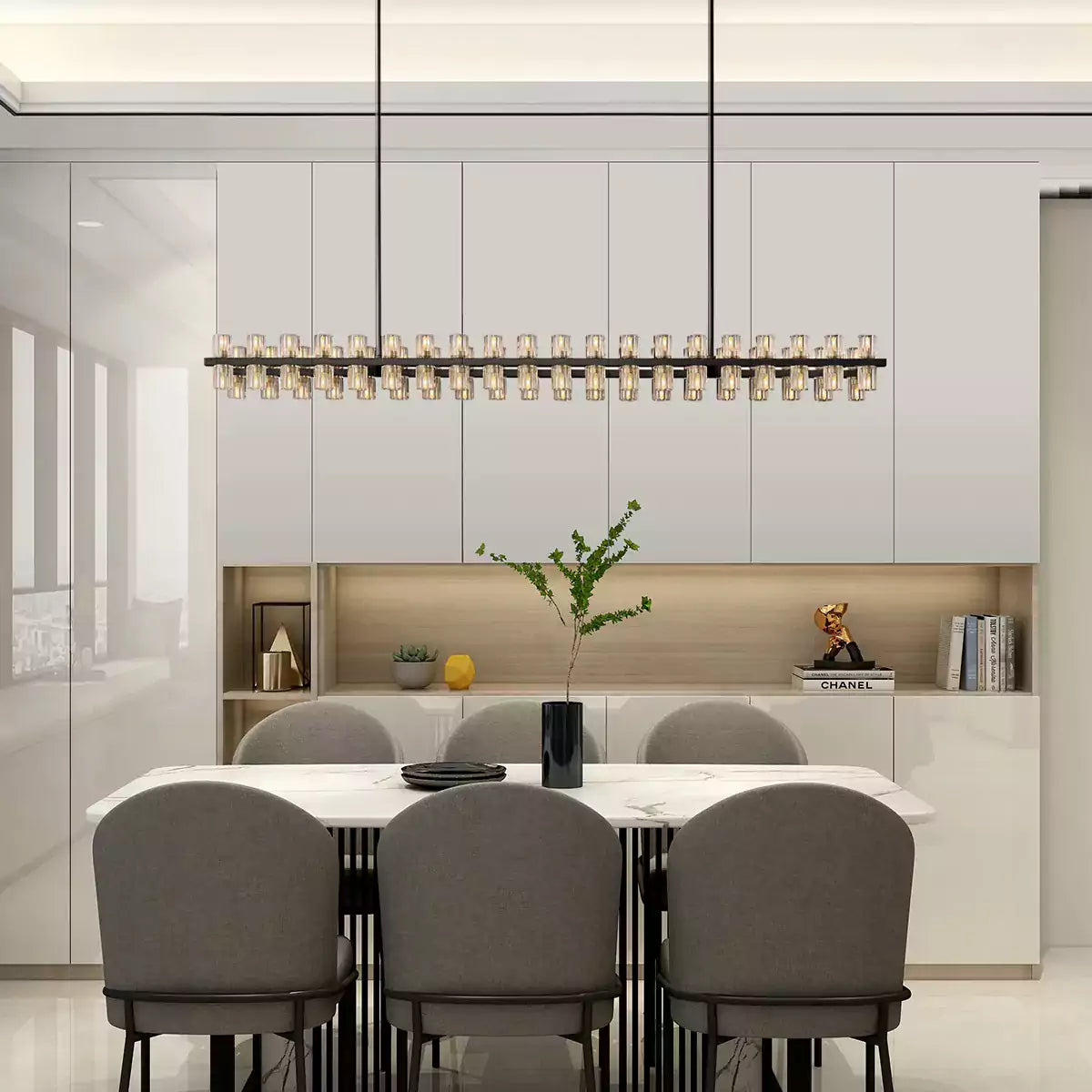 KL Arcachen LED Rectangular Chandelier 72"