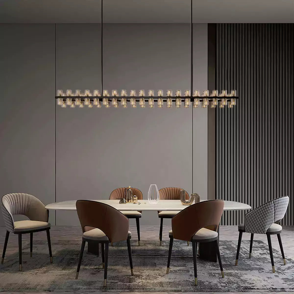 KL Arcachen LED Rectangular Chandelier 72"