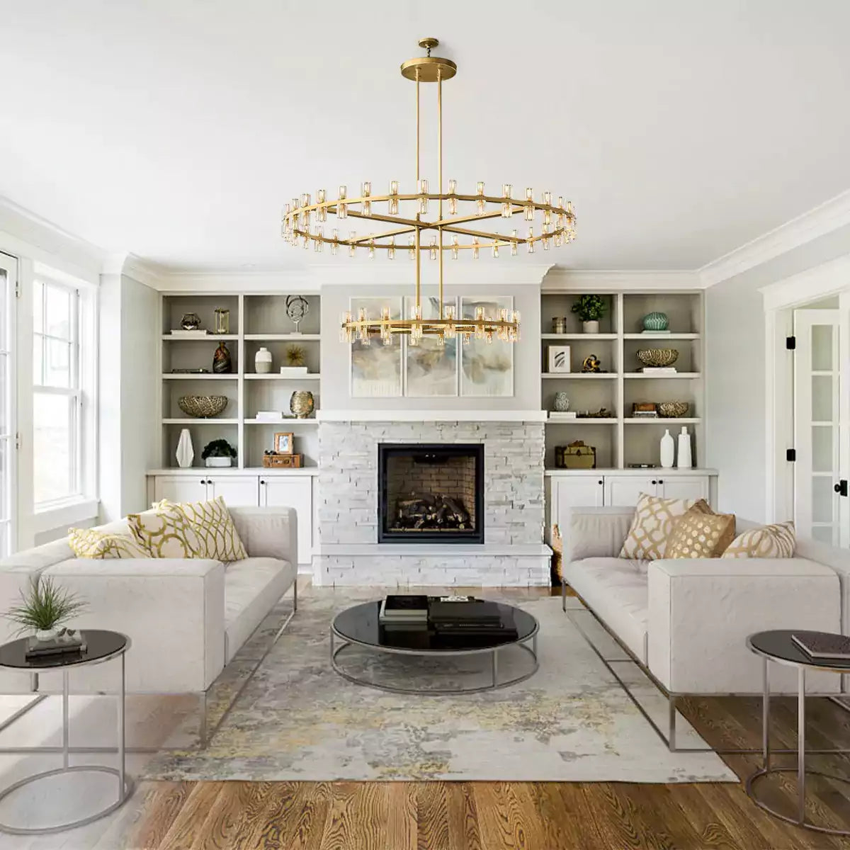 KL Arcachen LED Round Two Tier Chandelier 60"
