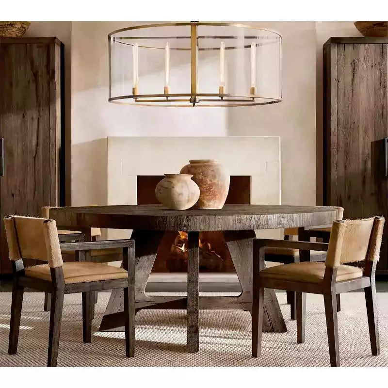 KL Becker Glass Lantern Modern Round Chandelier 33"
