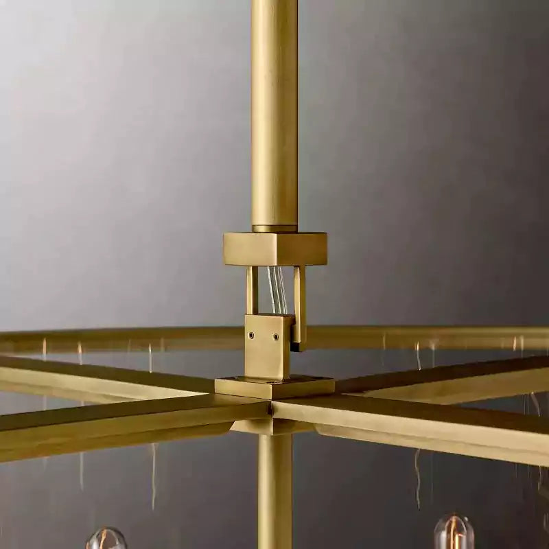 KL Becker Glass Lantern Modern Round Chandelier 55"