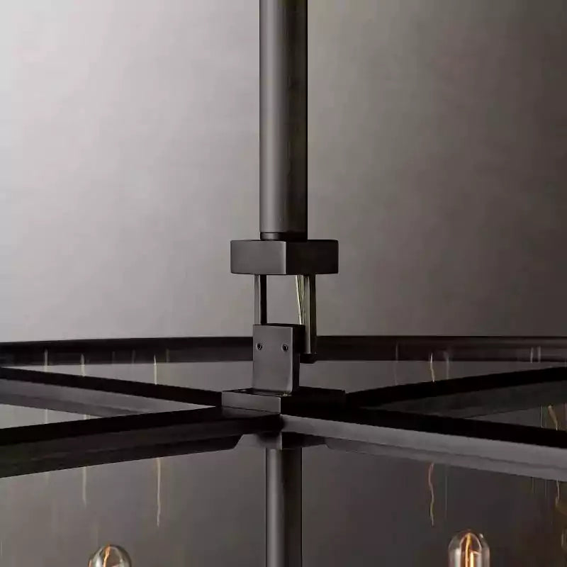 KL Becker Glass Lantern Modern Round Chandelier 55"