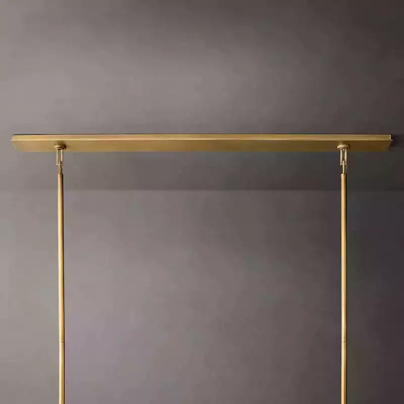 KL Becker Glass Lantern Rectangular Chandelier 54"