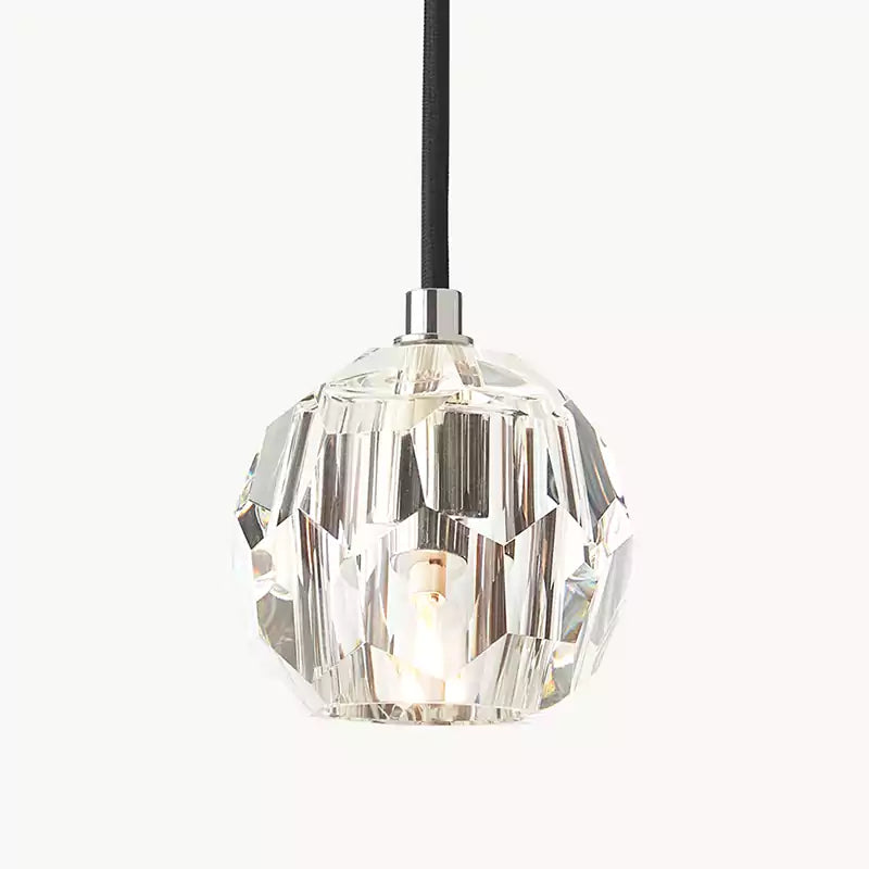 KL Bulla De Crystal Clear Glass Cord Pendant