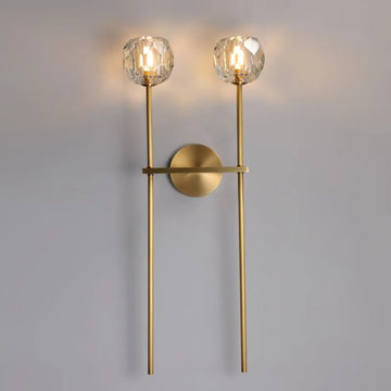 KL Bulla De Crystal Clear Glass Double Grand Wall Sconce